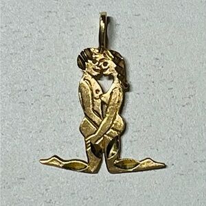 Vintage 14k Gold Kissing Couple Pendant